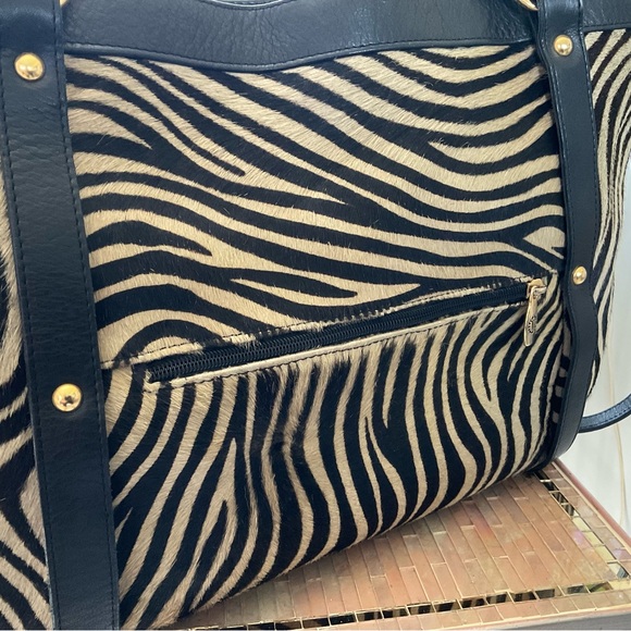 VALENTINA LARGE HAIR CALF BAG WITH DOUBLE STRAPS REMOVABLE SHOULDER STRAP LINED - Picture 2 of 11